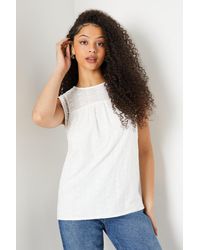 Dorothy Perkins - Tall Broderie Shell Top - Lyst