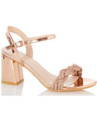 quiz rose gold metallic sandals