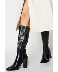 Dorothy Perkins - Principles: Kali Pointed High Block Heel Pointed Knee Boots - Lyst