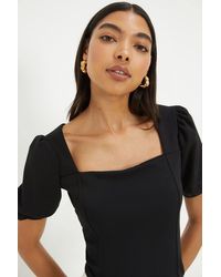 Dorothy Perkins - Corset Detail Square Neck Top - Lyst