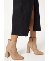 Dorothy Perkins - Faith: Agnes High Block Heel Square Toe Ankle Boots - Lyst