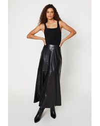 Dorothy Perkins - Tall Faux Leather Midaxi A Line Skirt - Lyst