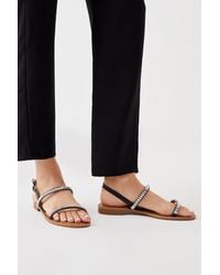 Dorothy Perkins - Faith: Mimi Sparkly Barely There Flat Sandals - Lyst