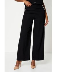 Dorothy Perkins - Button Pocket Straight Leg Trousers - Lyst