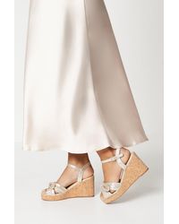 Dorothy Perkins - Wide Fit Rikki Bow Wedges - Lyst