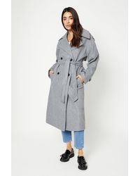 Dorothy Perkins - Belted Wool Look Trench Coat - Lyst
