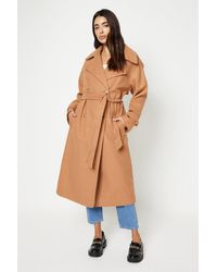 Dorothy Perkins - Belted Wool Look Trench Coat - Lyst