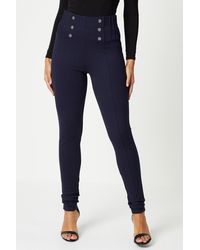 Dorothy Perkins - Tall Button Front Pleat Skinny Trouser - Lyst