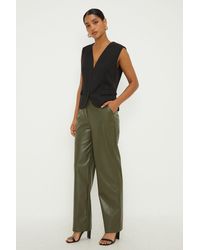 Dorothy Perkins - Faux Leather Straight Leg Trouser - Lyst