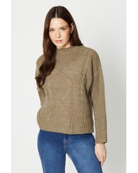 Dorothy Perkins - Wide Sleeve Cable Fluffy Knit Jumper - Lyst