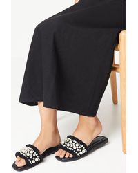 Dorothy Perkins - Faith: Marlie Pearl And Diamante Fringed Flat Mule Sandals - Lyst