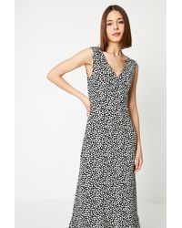 Dorothy Perkins - Abstract Mono Ruched Front Maxi Dress - Lyst