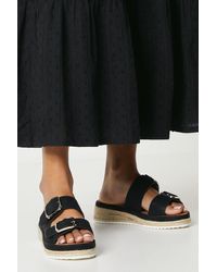 Dorothy Perkins - Good For The Sole: Mikaela Comfort Low Espadrille Wedge Buckle Strap Sliders - Lyst