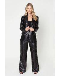 Dorothy Perkins - Sequin Wide Leg Trousers - Lyst