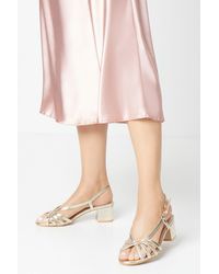 Dorothy Perkins - Good For The Sole: Candy Lattice Detail Slingback Medium Block Heeled Sandals - Lyst