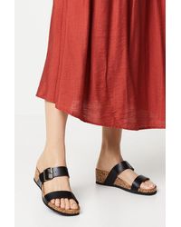 Dorothy Perkins - Good For The Sole: Wide Fit Harlem Two Strap Comfort Footbed Wedge Sandals - Lyst