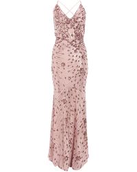 quiz raspberry red embroidered dress