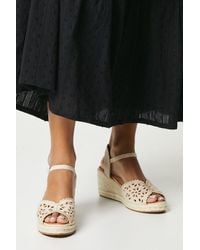 Dorothy Perkins - Good For The Sole: Anita Laser Cut Floral High Espadrille Wedges - Lyst