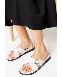 Dorothy Perkins - Faith: Mara Metal Detail Slider Footbed Sandals - Lyst