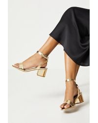 Dorothy Perkins - Wide Fit Tommi Barely There Mid Block Heel Sandals - Lyst