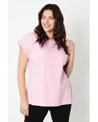 Dorothy Perkins - Curve Cotton Roll Sleeve T-shirt - Lyst