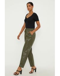 Dorothy Perkins - Faux Leather jogger - Lyst