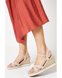 Dorothy Perkins - Good For The Sole: Raine Cross Strap Espadrille Covered Wedge Sandals - Lyst