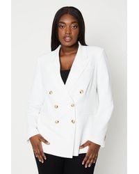 Dorothy Perkins - Curve Seamed Double Breasted Blazer - Lyst