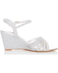 quiz silver diamante wedges