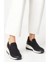 Dorothy Perkins - Faith: Gelina Double Zip Knitted Wedge Trainers - Lyst