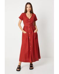 Dorothy Perkins - Pocket Detail Midi Shirt Dress - Lyst