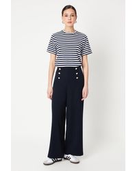Dorothy Perkins - Button Front Straight Leg Trousers - Lyst