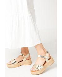 Dorothy Perkins - Good For The Sole: Ricki Buckle Detail Wood Effect Wedges - Lyst