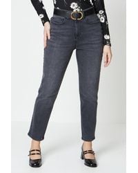 Dorothy Perkins - Double Waist Detail Mom Jeans - Lyst