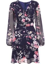 quiz floral print tea dress