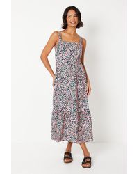 Dorothy Perkins - Ditsy Floral Tiered Strappy Midi Dress - Lyst