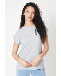 Dorothy Perkins - Tall Cotton Roll Sleeve T-shirt - Lyst