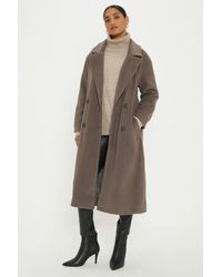 Dorothy Perkins - Longline Double Breasted Coat - Lyst