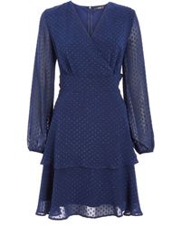 quiz blue wrap dress
