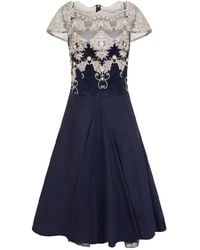 chi chi london navy blue tea dress