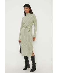 Dorothy Perkins - Belted Ribbed Knitted Dress - Lyst