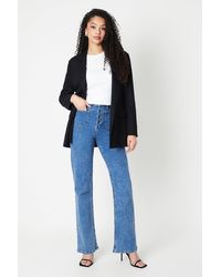 Dorothy Perkins - Tall High Rise Button Detail Patch Pocket Flare Jeans - Lyst
