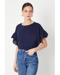 Dorothy Perkins - Woven Frill Detail Slouchy Top - Lyst