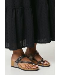 Dorothy Perkins - Good For The Sole: Riley Comfort Toeloop Low Wedge Footbed Sandals - Lyst