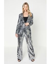 Dorothy Perkins - Sequin Wide Leg Trousers - Lyst