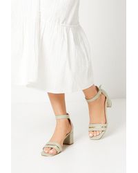 Dorothy Perkins - Sicily Hardware Detail Two Part Mid Block Heeled Sandals - Lyst