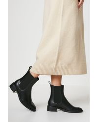 Dorothy Perkins - Faith: Marjorie Gold Heel Detail Ankle Boots - Lyst
