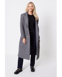 Dorothy Perkins - Longline Double Breasted Formal Coat - Lyst