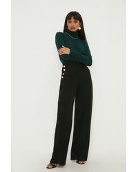 Dorothy Perkins - Button Tailored Wide Leg Trouser - Lyst