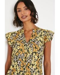 Dorothy Perkins - Button Front Ruffle Shell Top - Lyst
